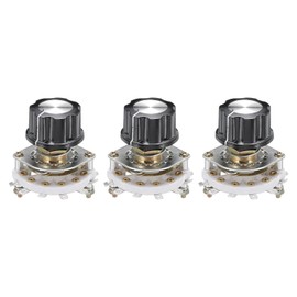 QUARKZMAN 1P6T Rotary Switch 1 Pin 6 Stage Band Selector 1 Deck for TV Radio Home Appliance Pack of 3