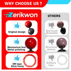 𝟯𝗠 Tape | Car Joystick Push Start Button Cover, Metal Push to Start Accessories, Starter Engine Stop Button Cover, Cool Car Accessories Interior Decor Push to Rocker, Red.