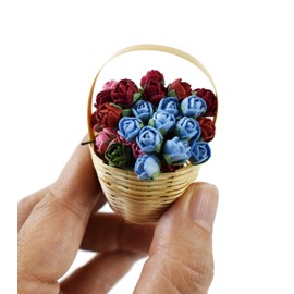 KADADSA 45 pcs Tiny Artificial Roses Mixed Assorted Shade Mulberry Paper Flower Flower Wedding Scrapbooking (5 Colors 0.25-in/0.5-cm.)