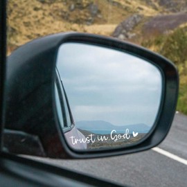 2Pcs Trust in God Rearview Mirror Decal,Vanity Mirror Stickers,Laptop Sticker,Trust in God Stickers for Window, Mirror, Tumbler, and Water Bottle(Trust In God, White)