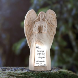 Solar Angel Statue Decoration for Cemetery - Loss of a Mother Sympathy Gifts - in Loving Memory Ornament Mom - Outdoor - Mothers Day Gifts - Light Up Garden Memorial
