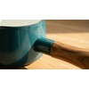 Fuji Enamel Paint Finish Milk Pan Smoke Blue 12cm Solid