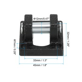 PATIKIL 45x45x30mm Air Cylinder Rod Pivot Clevis Pneumatic Mounting Bracket Rear Mount Parts, Black