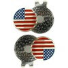 KOFULL Golf Hat Clip& Golf Marker US Flag Stainless Steel