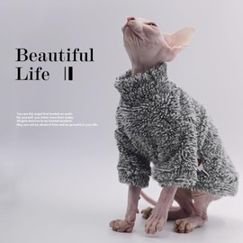 Hairless Cat clothes Fleece Warm Winter cat clothes for Sphynx cats, Devon Rex cats, Konis cats (XX-Large)