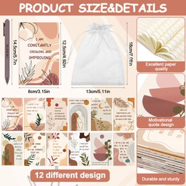 Haiabei 36Sets Employees Appreciation Gifts Inspirational Notepads Ballpoint Bulk Positive Affirmation Gift Set Gratitude Notebooks Encouragement Notepads with Organza Bags Self Love Gifts Coworker