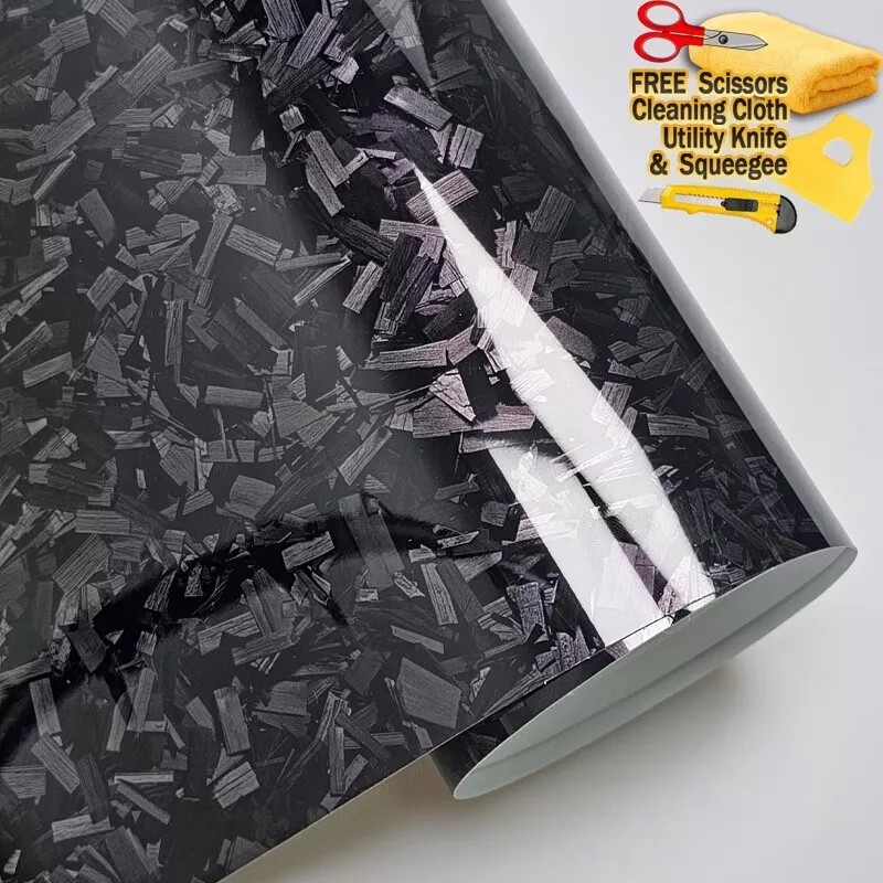 Carlas 84" x 60" Premium Forged Black Carbon Fiber Vinyl