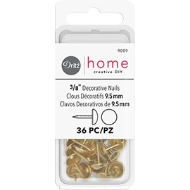 Dritz Home 9009 Smooth Decorative Nails, 3/8-Inch, Brass (36-Piece)