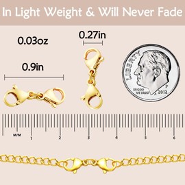 Evnlo Double Lobster Clasp Necklace Extender Connector Bracelet Extension, Gold and Silver Lobster Claw Clasps for DIY Jewelry Making