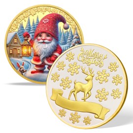 TOYTOSMPL Challenge Coin Christmas-Dwarf Christmas Challenge Exquisitely Engraved Reindeer Design Christmas Decoration