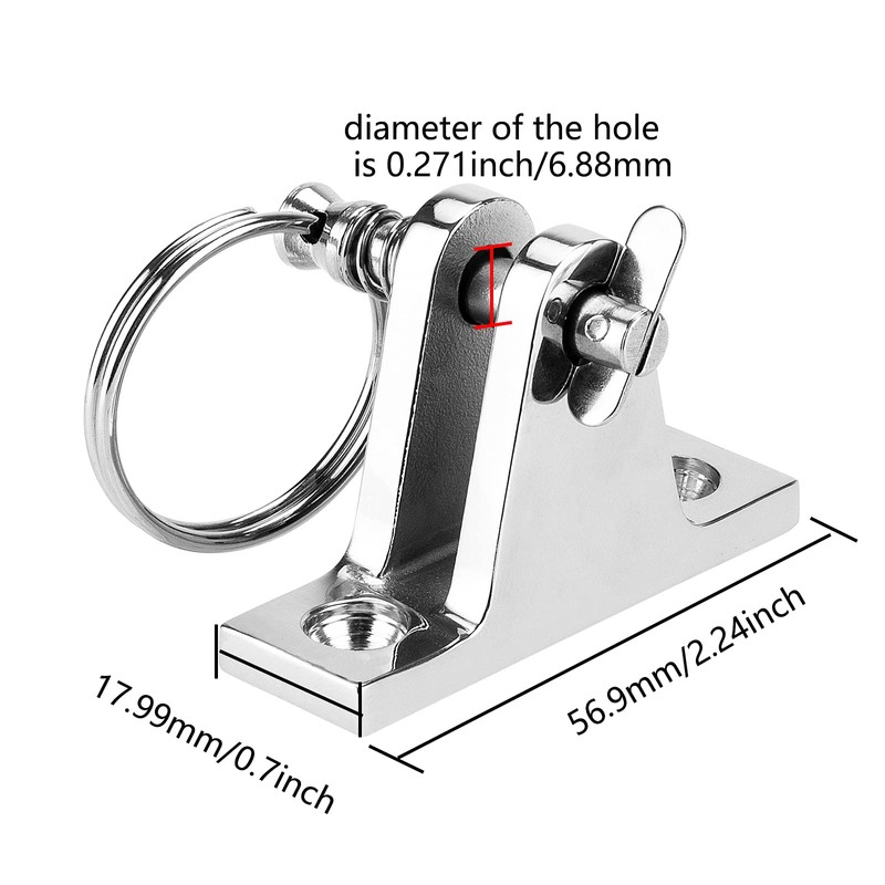 Bimini Top Deck Hinge with Quick Release pin, Bimini Top