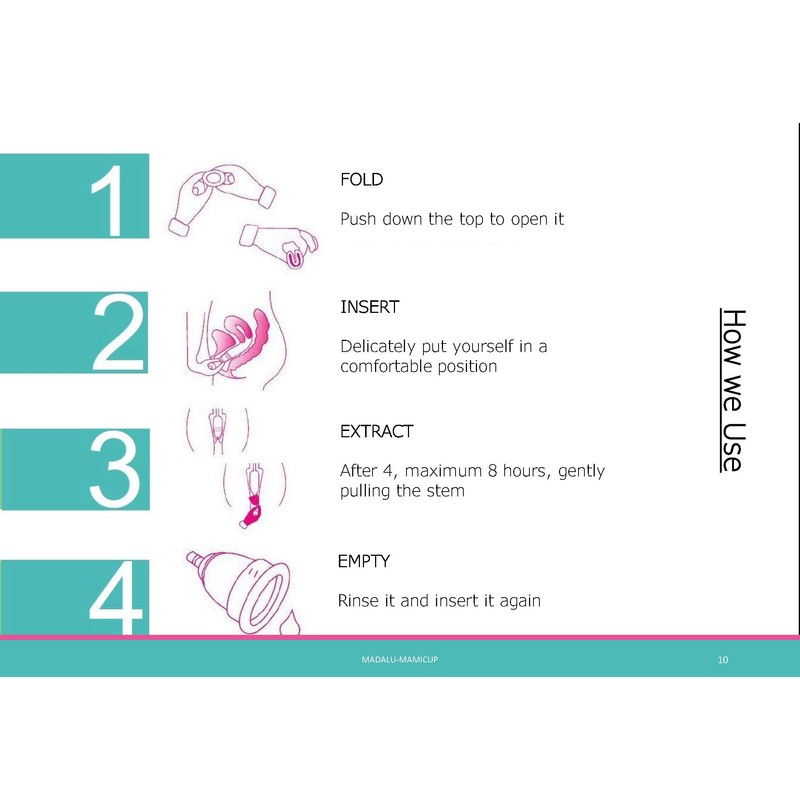 Kit Menstruationstasse MamiCup® M+L (Türkis) - Weiches, flexibles, wiederverwendbares medizinisches