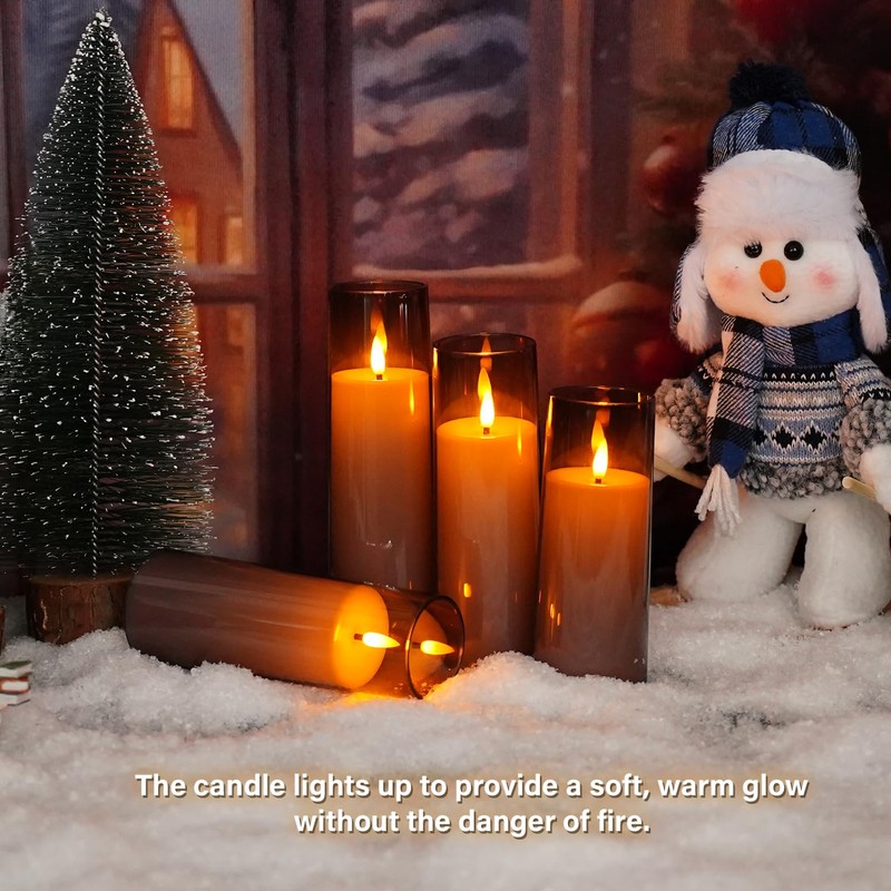 kakoya Flickering Flameless Candles Battery Operated with Remote and 2/4/6/8