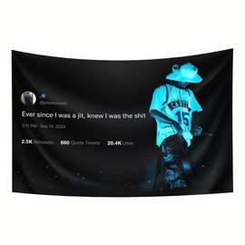 StyleNest Interior - Playboi Carti Ever since I Was a Jit Timeless Rapper Tweet Tapestry 40x60in Flag Banner Wall Decor - Bedroom Living Room