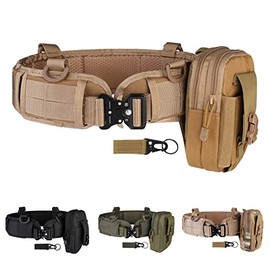 HLYQE Tactical Battle Belt Set, Molle Belt,Tactical Shooting Belt,war Belt Tactical (Khaki)