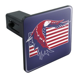 GRAPHICS & MORE Patriotic Red White and Blue American Bald Eagle Over USA Flag Tow Trailer Hitch Cover Plug Insert