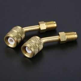 Chironal 4Pcs R410a Brass Quick Adapter 5/16 Female to 1/4 Male SAE for Mini Split System HVAC and Refriger Refrigerant Charging