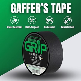 GRIP - Cinta adhesiva no reflectante de alta calidad, resistente, negro mate, sin residuos, ideal para fotografía, escenario, película, gestión de cab