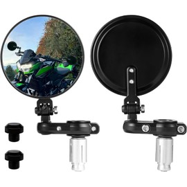 Bar End Mirrors - 7/8" Handlebars Motorcycle Rear View Mirrors with Plugs for Honda Grom MSX125 CB650R Z125 pro Z650 Z750 Z800 Z900 MT-03 FZ-07 MT-09 FZ-09 MT-10 FZ-10 MT-25 FZ6 FZ8 FZ6R0 Accessories