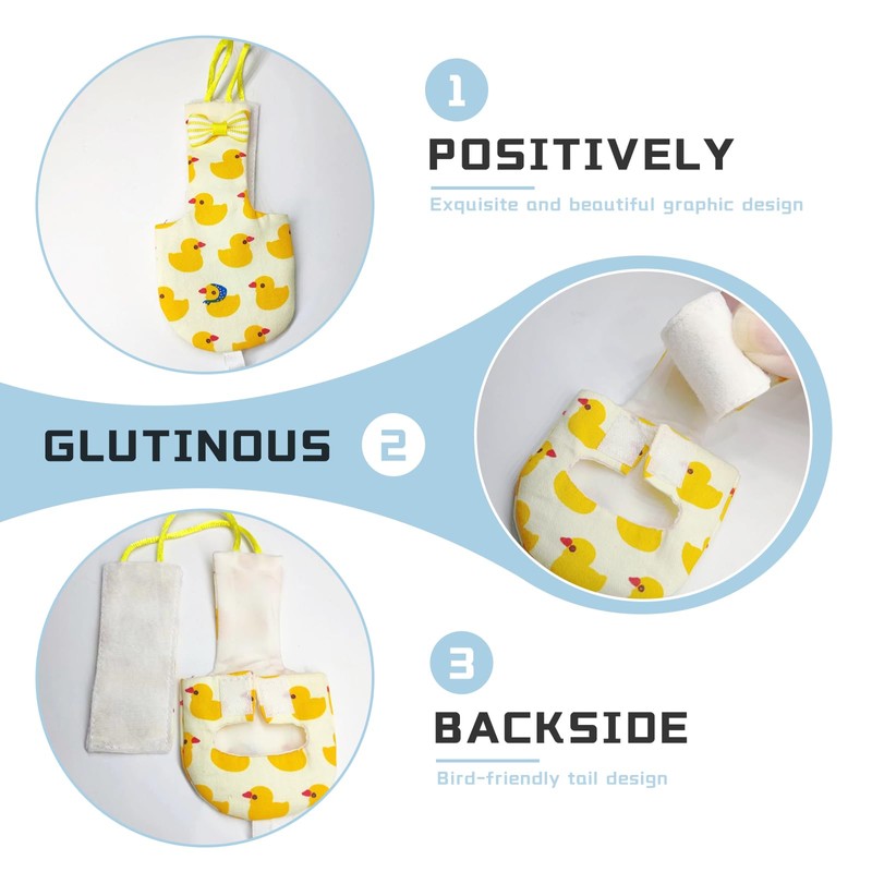 Zaruatu 4 Pcs Bird Diaper Parrot Nappy Reusable Flight Suit