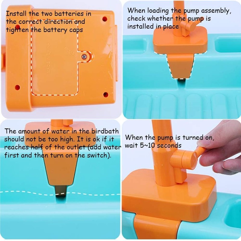 kathson Bird Bathtub,Parrot Shower Box,Automatic Parakeet Bathtub with Faucet,Bird Bathing