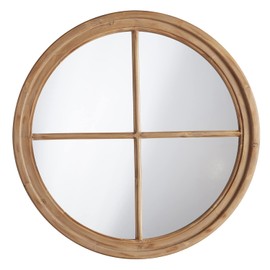 47th & Main Hanging Wall Mirror Round Four Panel, Round, Natural