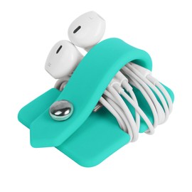 ELFRhino Cord Organizer Earbuds Holder Earphone Wrap Earphones Organizer Headset Headphone Earphone Wrap Winder Cord Manager Cable Winder Blue