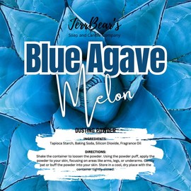 JerrBear’s Custom Body Dusting Powder - Scented - Gentle - Fine Powder Talc-Free Fragrance Moisture Cosmetic Skin Care:_Blue Agave Melon