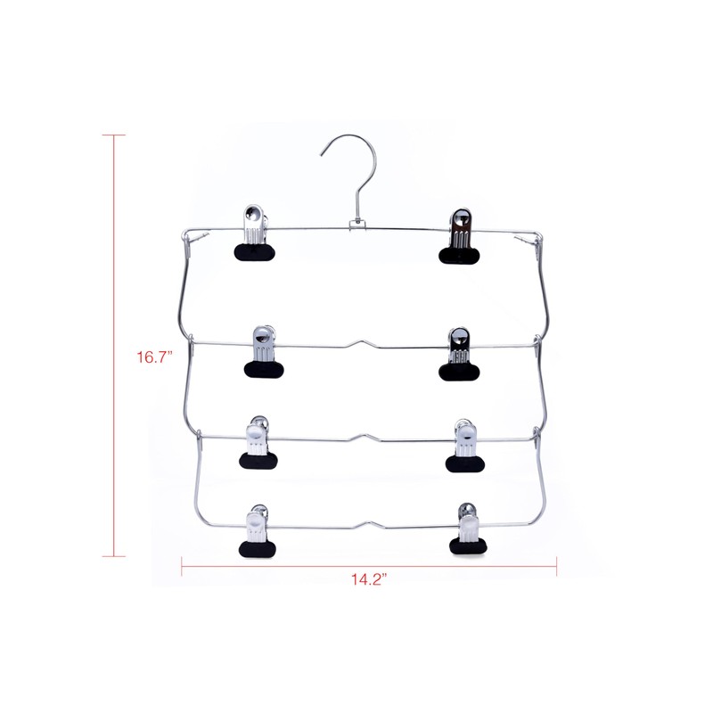 Quality Hangers Slack Hangers 2-Pack | 4 Tier Pant Hangers