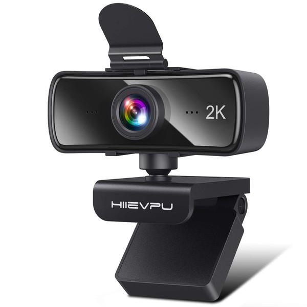 Hiievpu 2K Webcam mit Mikrofon für PC & Laptop, USB