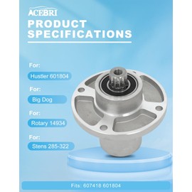 ACEBRI Spindle Assembly fit for Hustler 601804 607418 for Big Dog 601804 for Rotary 14934 for Stens 285-322 1 Pack