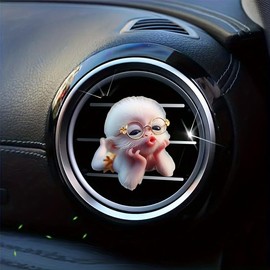 Cartoon Cute Monkey 2D Acrylic Car Air Vent Clip Freshener - Adorable Solid Fragrance for Car AC Vents, Long-Lasting Scent, Fun Animal-Themed Decor for Kids & Adults