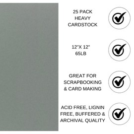 PA Paper Accents Stash Builder Cardstock 12" x 12" Storm Blue, 65lb colored cardstock paper for card making, scrapbooking, printing, quilling and crafts, 25 box