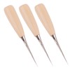 Eowpower 3 Pieces Wooden Handle Leather Drillable Stitching Sewing Awl