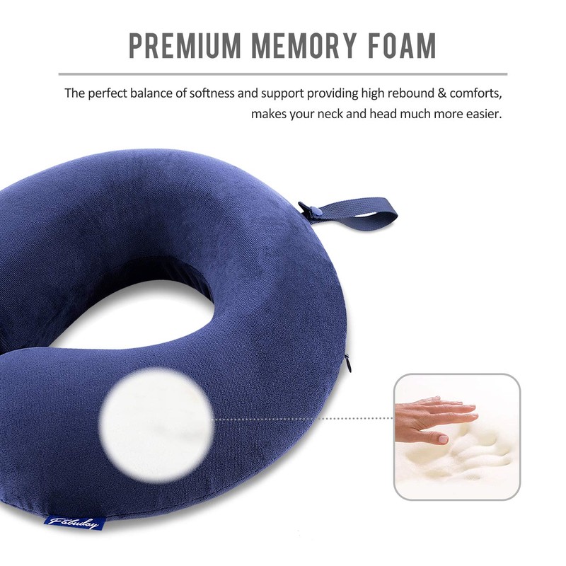 Fabuday Travel Pillow Memory Foam - Head Neck Support Airplane