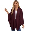 PULI Women's Elegant Poncho Knitted Ponchos Capes Open Front Versatile