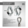 DOJA Industrial | M5 Wire Steel Thimble | PACK 50