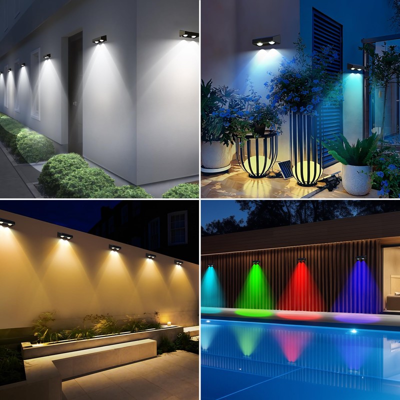 Brizled Solar Fence Lights Outdoor, 8 Pack 9 Colors &