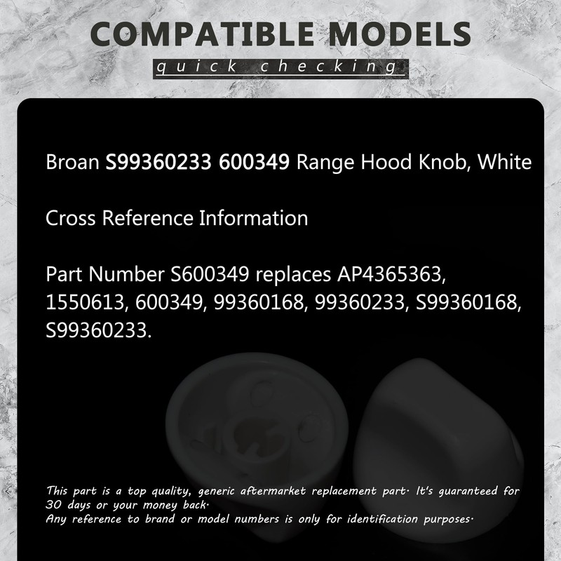 GYOFFULL S600349 Range Hood Knob S99360233 Fan Knob Replacement Parts