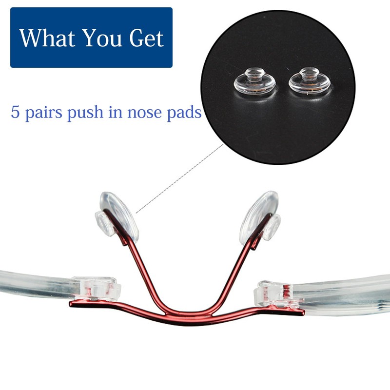 5 Pairs Eyeglasses Nose Pads Round Push in Nose Pieces,Slide