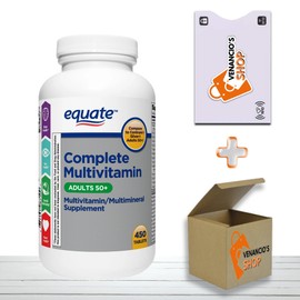 Equate Adult 50+ One Daily Complete Multivitamin Multimineral Supplement Tablets, Healthy Brain* - Compare to Centrum Silver, 450 Tablets (Pack of 1)