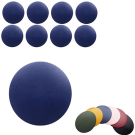 8pcs Blue Round Leather Drinking Coasters 10CM,PU Leather Cup Mats For Cafe,Bar