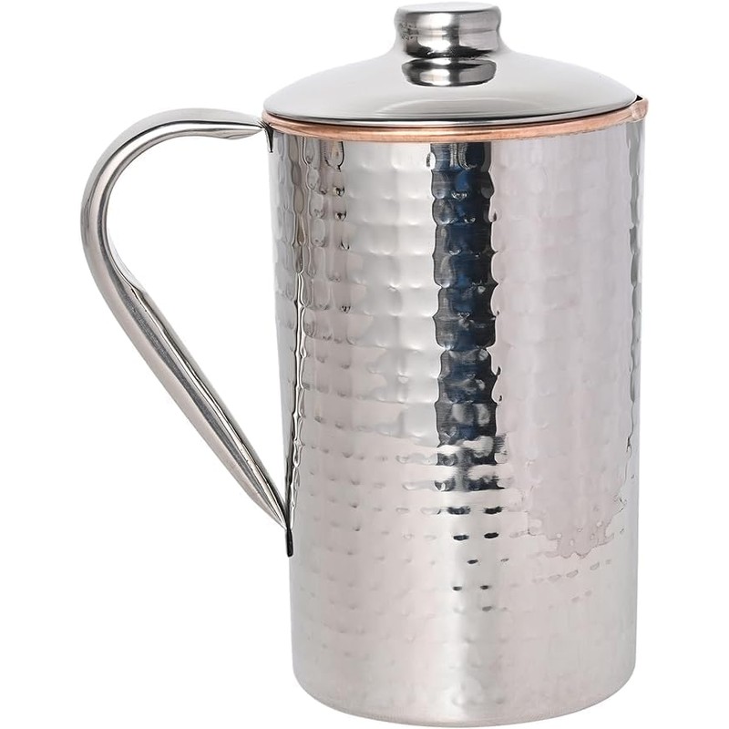 Hammered Copper and Stainless Steel Jug | Outer Stainless Steel