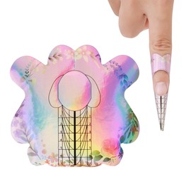 BNG Nail Extension Tips Shapes Guide Sticker Professional Nail Shapes French Acrylic UV Gel Tips Builder Stencil Manicure Tools Reusable Colourful