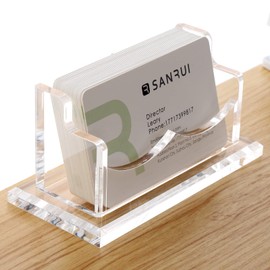 SANRUI Acrylic Business Card Holder for Desk,Clear Business Card Stand ,Business Card Display Holder Fits 2" x 3.5" Business Cards
