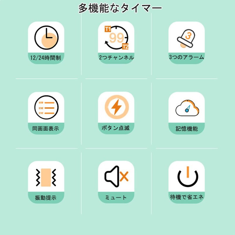 SPuRuiMaK Kitchen Timer with Tumbling Clock, Dual Timer, 3 Alarm