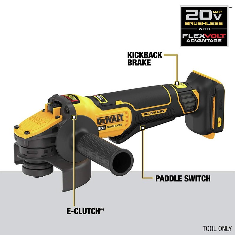DEWALT FLEXVOLT ADVANTAGE 20V MAX* Angle Grinder, Paddle Switch, 4-1/2-Inch