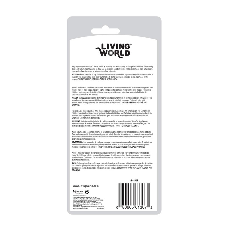 Living World Nibblers Corn Husk Pet Chew, Carrot