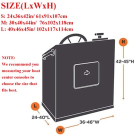 Skyour Boat Center Console Cover Heavy Duty Waterproof Pontoon Boat Seat Covers Marine Console Cover Protector Trailable Boat Seat Covers (Black, L: 40" x 46" x 45")