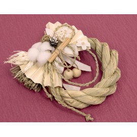 Yamaichi Shoten K-10759 New Year's Decoration, Botanical Decoration, Natural Wreath, Suzushiro, Approx. 10.2 x 8.3 inches (26 x 21 cm)